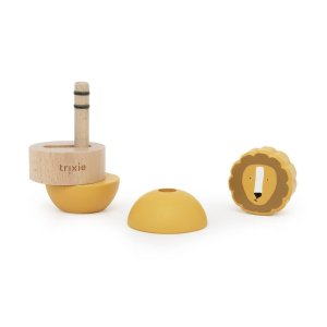 Jouet d'empilage avec hochet en bois mr. lion Trixie
