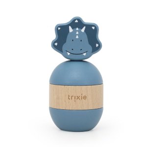 Jouet d'empilage avec hochet en bois mr. triceratops Trixie