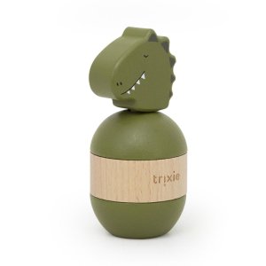Jouet d'empilage avec hochet en bois - mr. dino Trixie