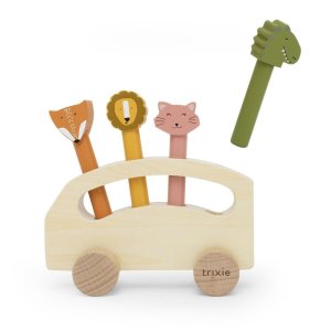 Bus en bois avec animaux pop-up Trixie
