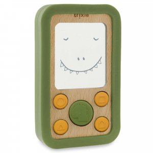 Téléphone bébé en silicone et bois - mr. dino Trixie