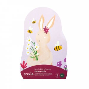 Puzzle enfant à forme - les fleurs de mrs. rabbit - 12 pièces Trixie