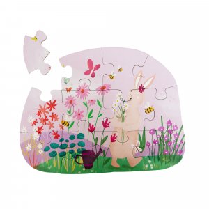 Puzzle enfant à forme - les fleurs de mrs. rabbit - 12 pièces Trixie