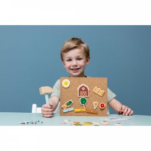 Jeu de clous bébé en bois - ferme multi Trixie