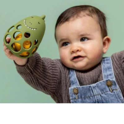 Hochet sensoriel en silicone - mr. dino