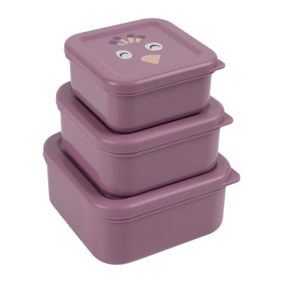 Lot de 3 boîtes à goûter carrées - mrs. peacock