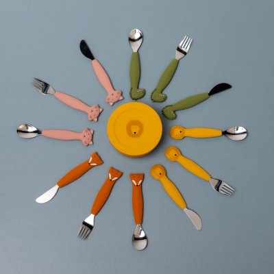 Lot de 3 couverts en silicone mr. fox