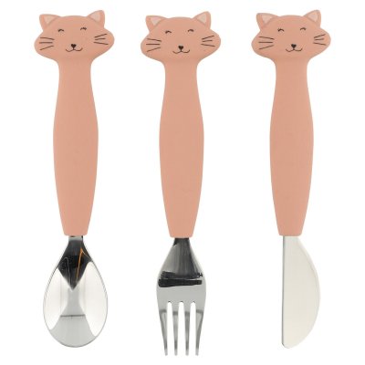 Lot de 3 couverts en silicone mrs. cat