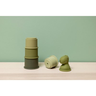 Lot de 5 gobelets empilables de bain - mr. dino