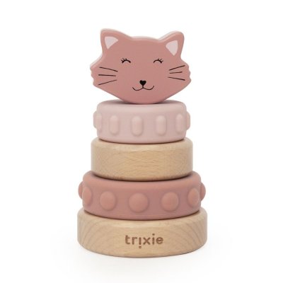 Tour à empiler en bois et silicone mrs. cat