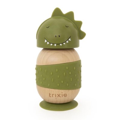 Jouet oscillant en bois et silicone avec ventouse mr. dino