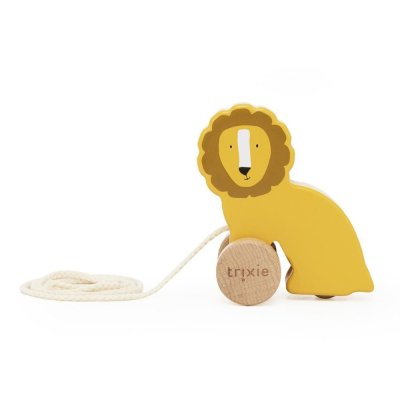Petit jouet à tirer en bois mr. lion
