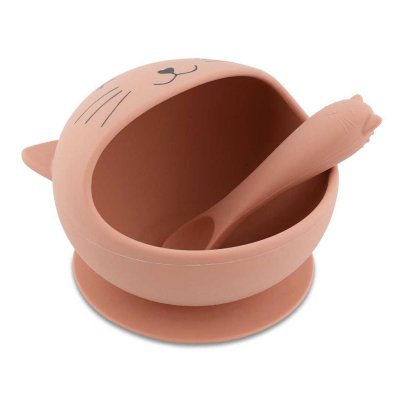 Set premier repas bébé en silicone - mrs. cat