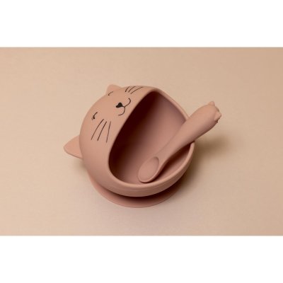 Set premier repas bébé en silicone - mrs. cat