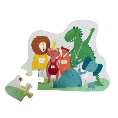 Puzzle enfant à forme - amis des animaux - 12 pièces