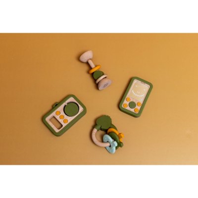 Appareil photo bébé en silicone et bois - mr. dino