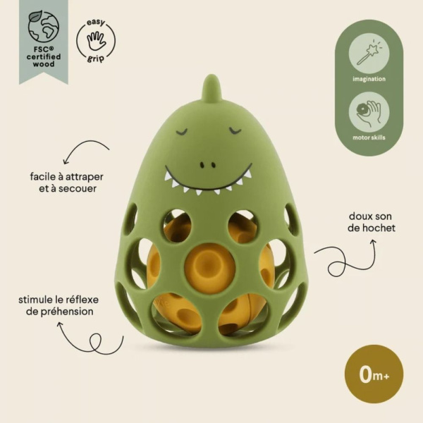Hochet sensoriel en silicone - mr. dino Trixie