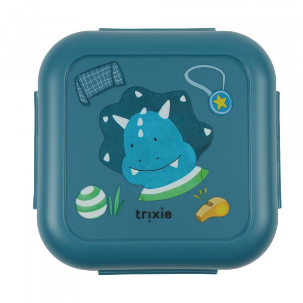 Boîte à goûter avec clips carrée - ballplayer mr. triceratops Trixie