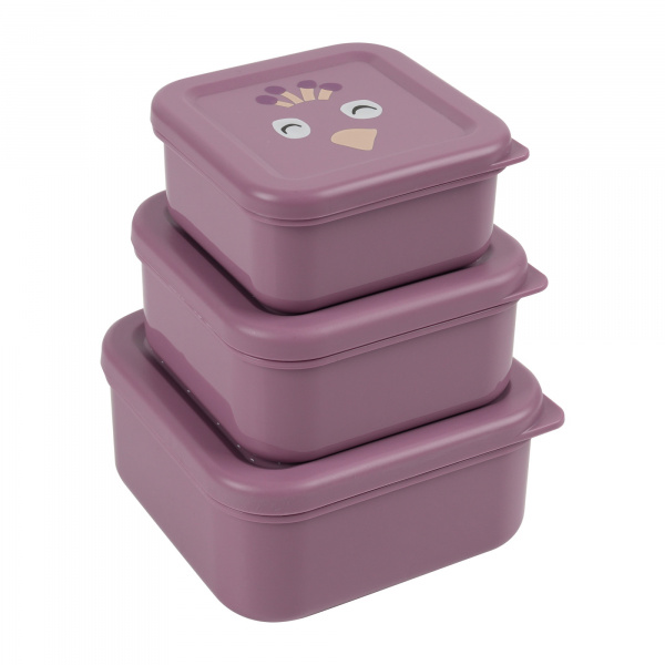 Lot de 3 boîtes à goûter carrées - mrs. peacock Trixie