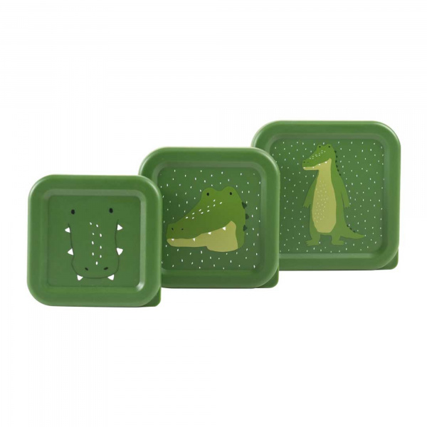 Lot de 3 boîtes à goûter carrées - mr. alligator Trixie