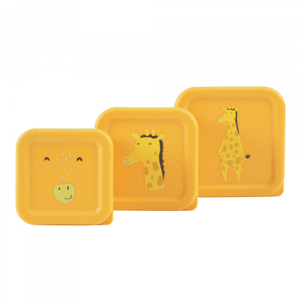 Lot de 3 boîtes à goûter carrées - mr. giraffe Trixie