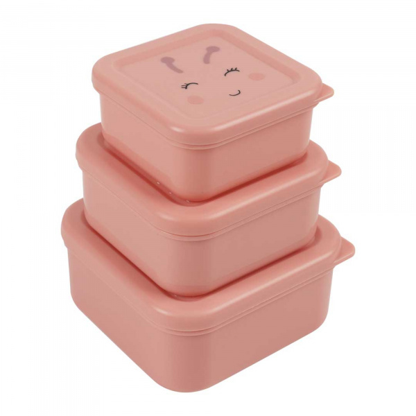 Lot de 3 boîtes à goûter carrées - mrs. butterfly Trixie