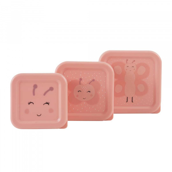 Lot de 3 boîtes à goûter carrées - mrs. butterfly Trixie