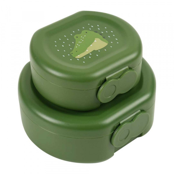 Lot de 2 boîtes à goûter à clip rondes - mr. alligator Trixie