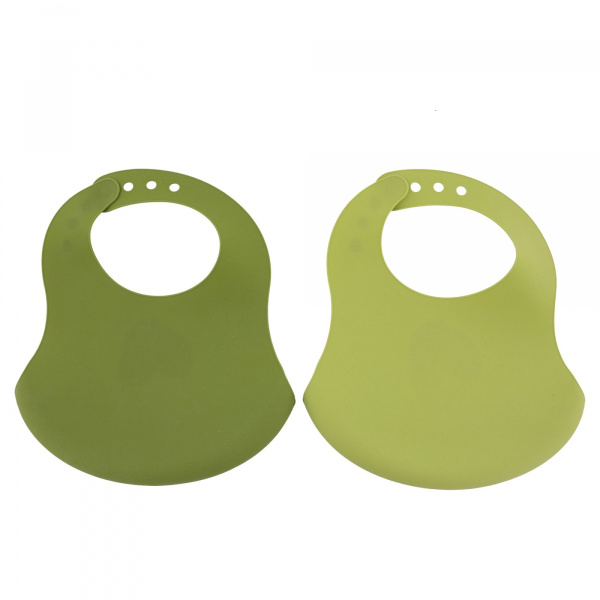 Lot de 2 bavoirs avec récupérateur en silicone mr. dino Trixie