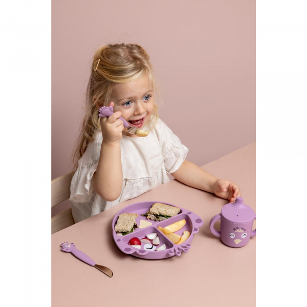 Assiette avec ventouse en silicone et compartiments - mrs. peacock Trixie