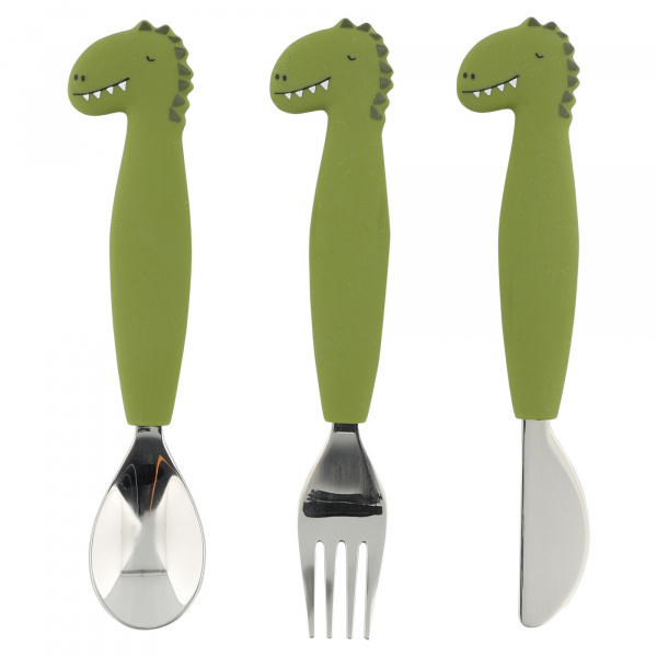 Lot de 3 couverts en silicone mr. dino Trixie