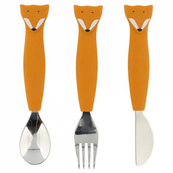 Lot de 3 couverts en silicone mr. fox Trixie