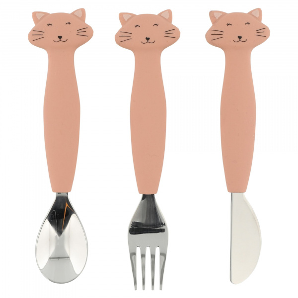 Lot de 3 couverts en silicone mrs. cat Trixie