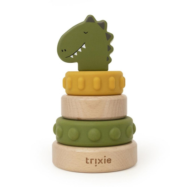 Tour à empiler en bois et silicone mr. dino Trixie