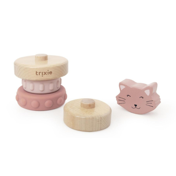 Tour à empiler en bois et silicone mrs. cat Trixie