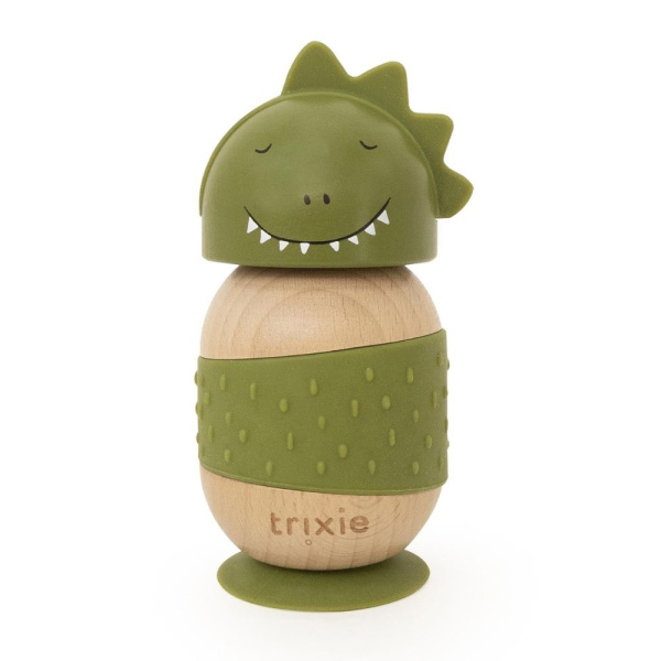 Jouet oscillant en bois et silicone avec ventouse mr. dino Trixie
