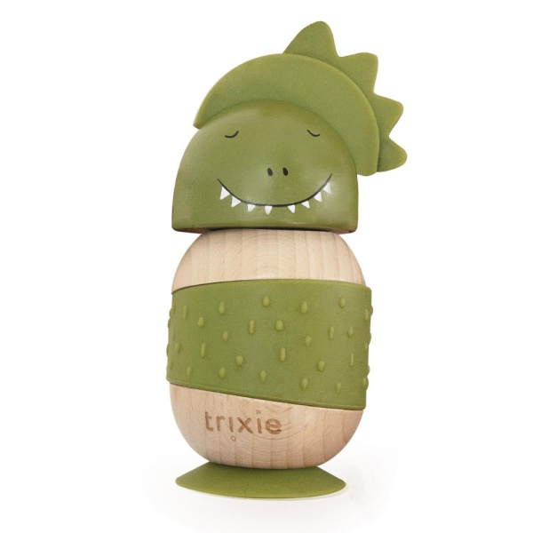 Jouet oscillant en bois et silicone avec ventouse mr. dino Trixie