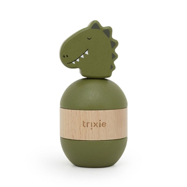 Jouet d'empilage avec hochet en bois - mr. dino Trixie
