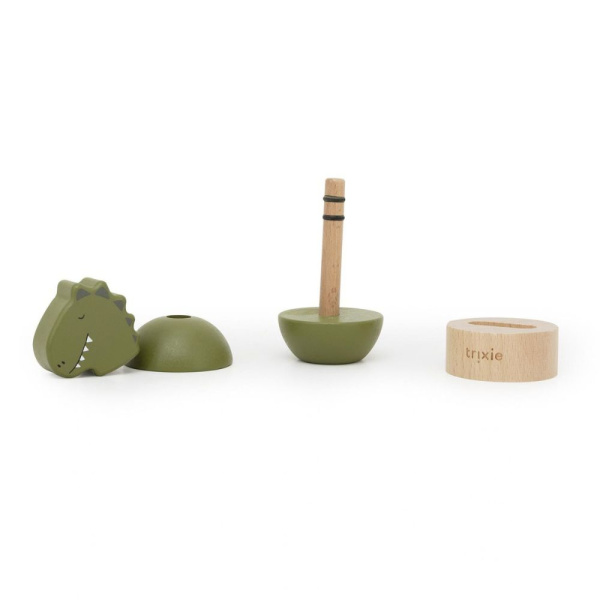 Jouet d'empilage avec hochet en bois - mr. dino Trixie