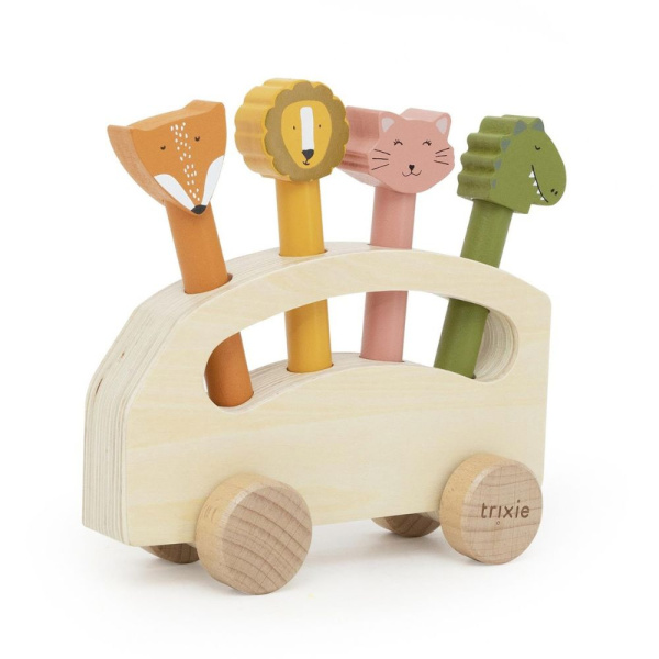 Bus en bois avec animaux pop-up Trixie