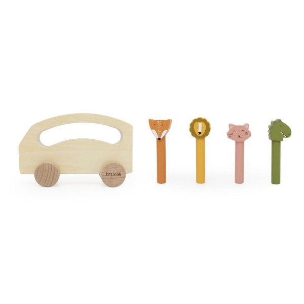 Bus en bois avec animaux pop-up Trixie
