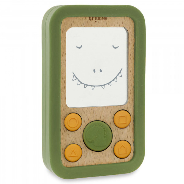 Téléphone bébé en silicone et bois - mr. dino Trixie