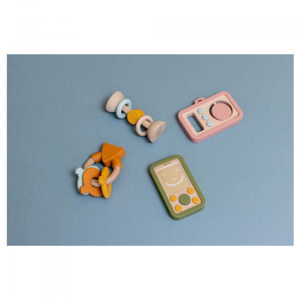 Anneau d'activités en silicone et bois - mr. fox orange Trixie