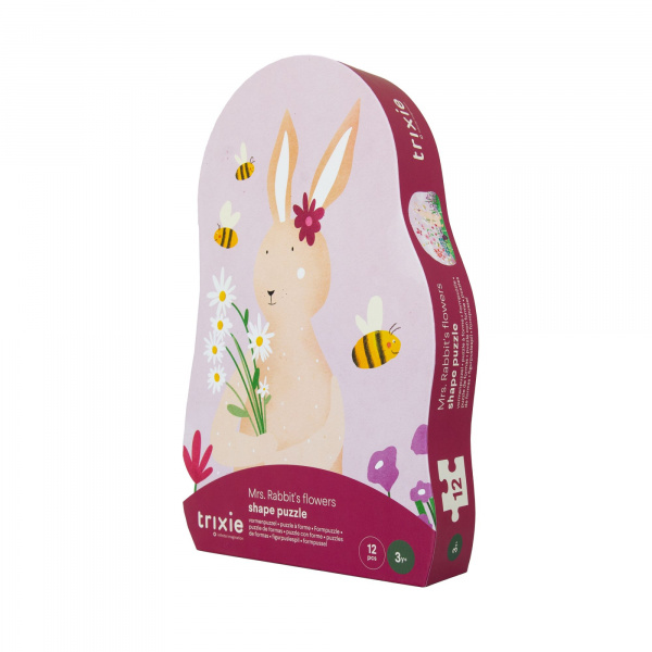 Puzzle enfant à forme - les fleurs de mrs. rabbit - 12 pièces Trixie
