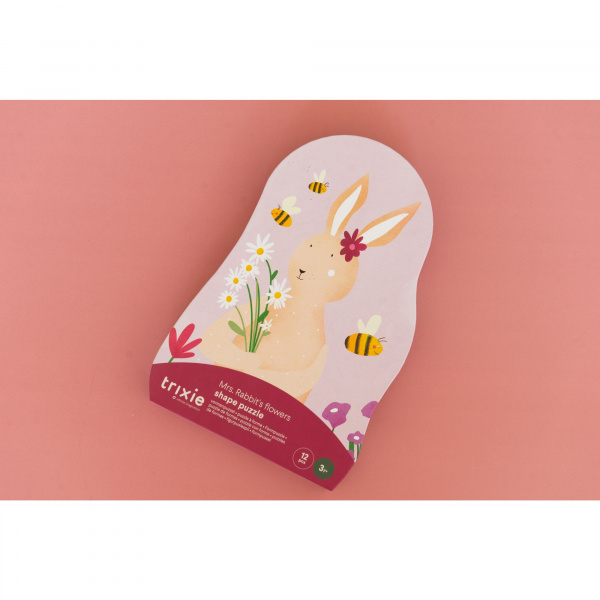 Puzzle enfant à forme - les fleurs de mrs. rabbit - 12 pièces Trixie