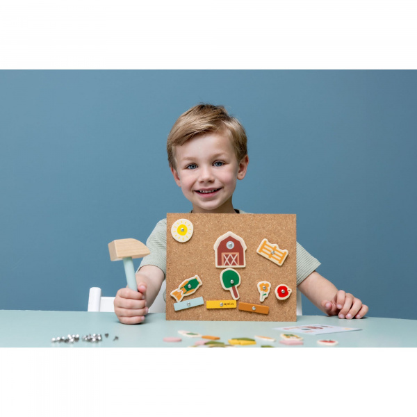 Jeu de clous bébé en bois - ferme multi Trixie