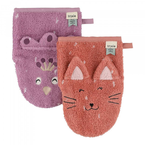 Gant de toilette 2-pack | mrs. cat - mrs. peacock Trixie