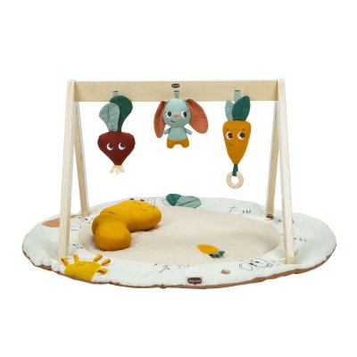 Tapis d'éveil gymini avec arche en bois luxe - collection garden of adventures