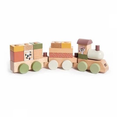Train empilable en bois - collection boho chic
