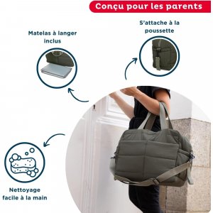 Sac à langer pluméa vert kaki Thermobaby